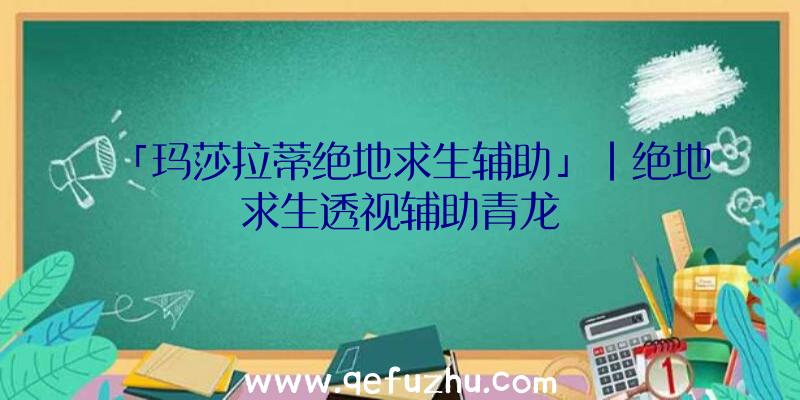 「玛莎拉蒂绝地求生辅助」|绝地求生透视辅助青龙